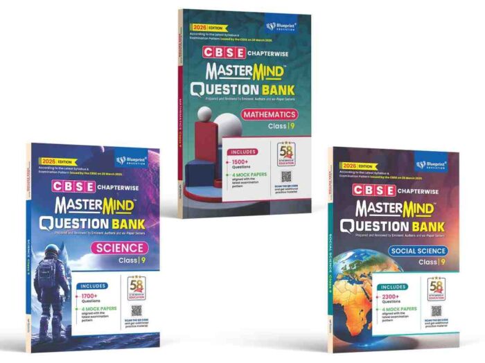 CBSE question bank class 9 Science, Mathematics and Social Science Combo by Mastermind for 2025