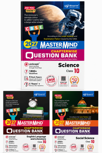 CBSE Question Bank Class 10 Science, Social Science and English Combo by Mastermind for 2027